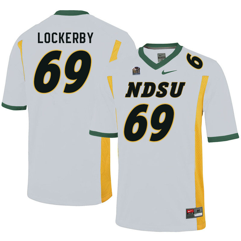 Men #69 Devin Lockerby North Dakota State Bison College Football Jerseys Sale-White